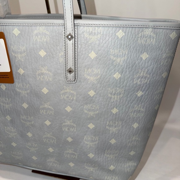 NWT MCM Light Gray Aren Shopper Tote-MM - Picture 5 of 6
